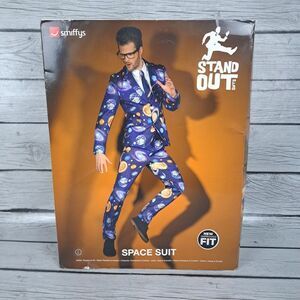 Smiffys Space Suit Blue Mens Size L Stand Out